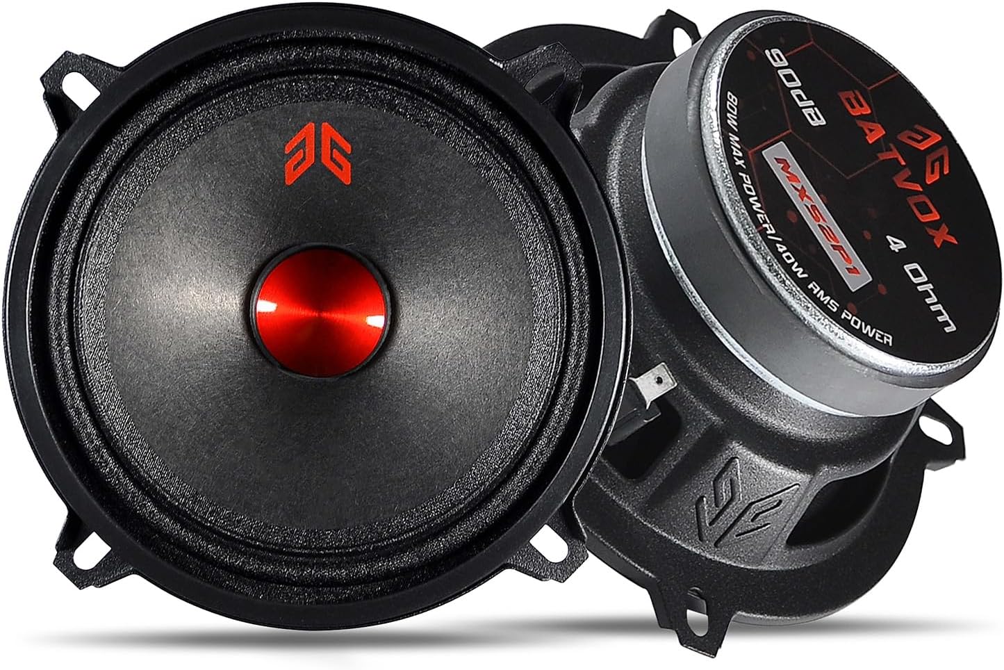 Altavoz 5" 160W 4ohm tapa antipolvo roja auto