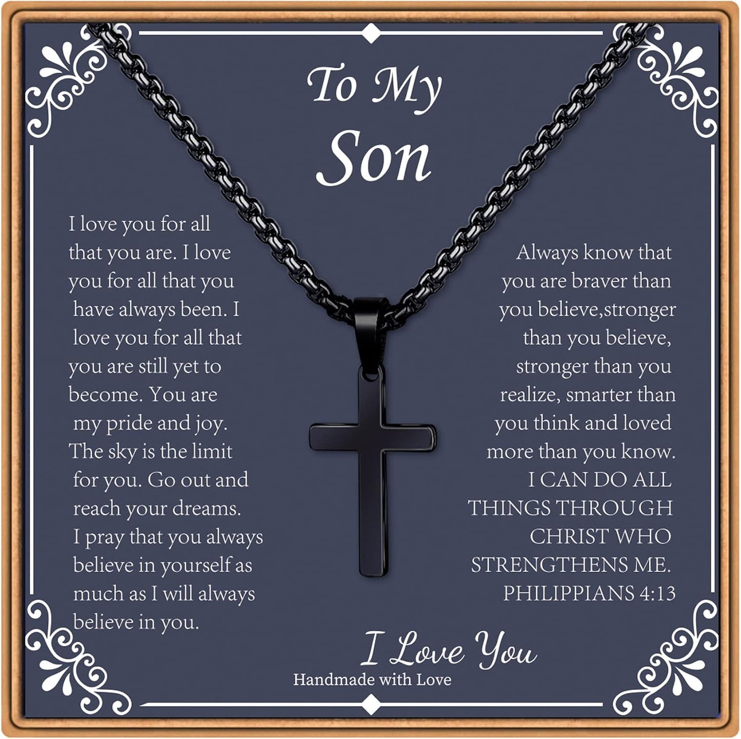 Collar cruz para hombres regalo día del padre Navidad