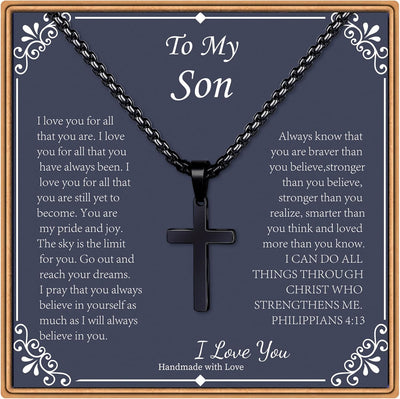Collar cruz para hombres regalo día del padre Navidad