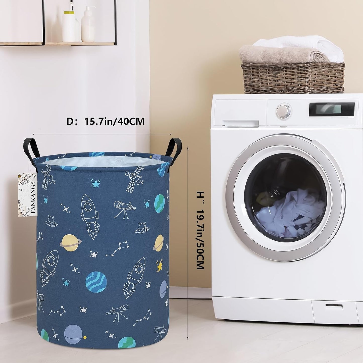 Cesta plegable guardería con revestimiento impermeable para niños