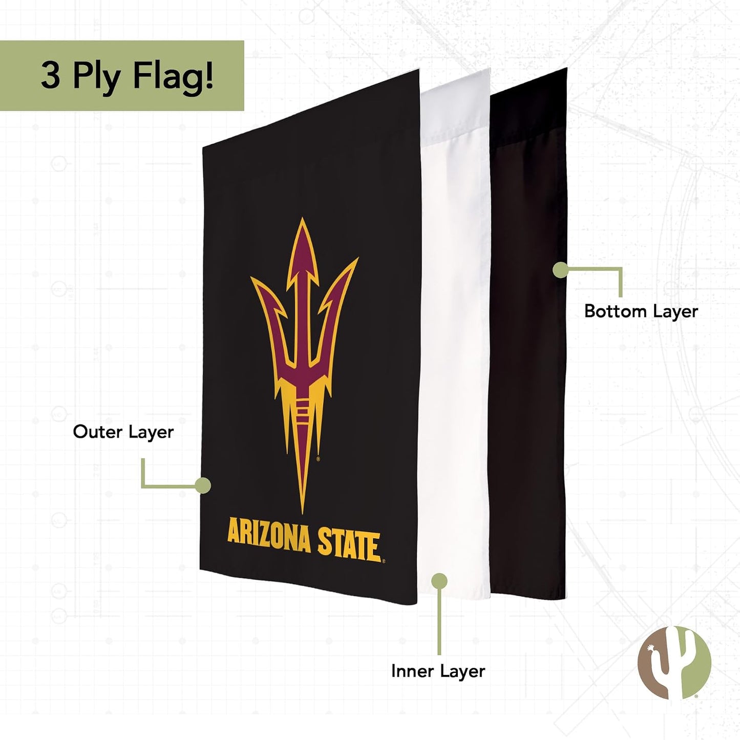 Bandera jardín ASU Sun Devils 19x12pulg