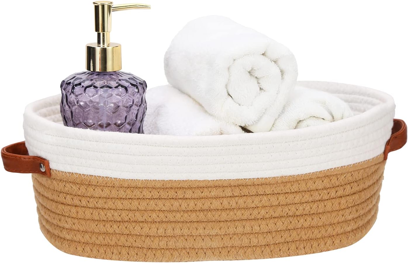 Cesta organizadora baño tejida algodón 13x6.3x4.3