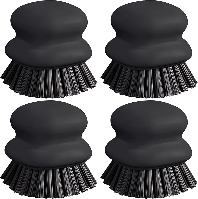 Cepillo platos cerdas nylon pack 4 negros