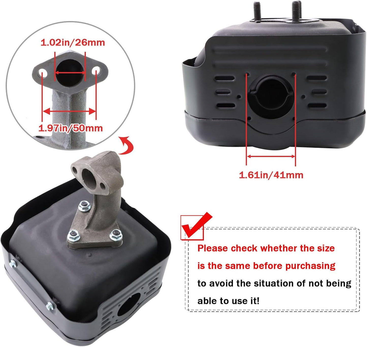Silenciador escape comp motor Predator 420cc