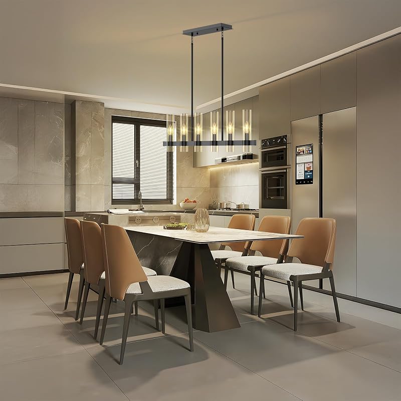 Candelabro colgante 6 luces ajustable metal moderno