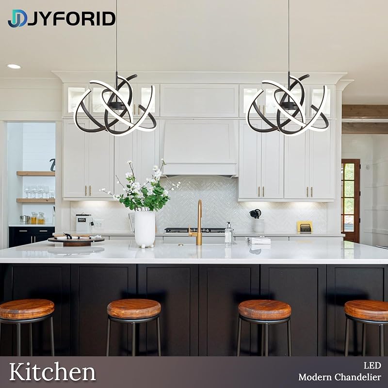 Candelabro LED Sputnik Negro Control Remoto 44W 3