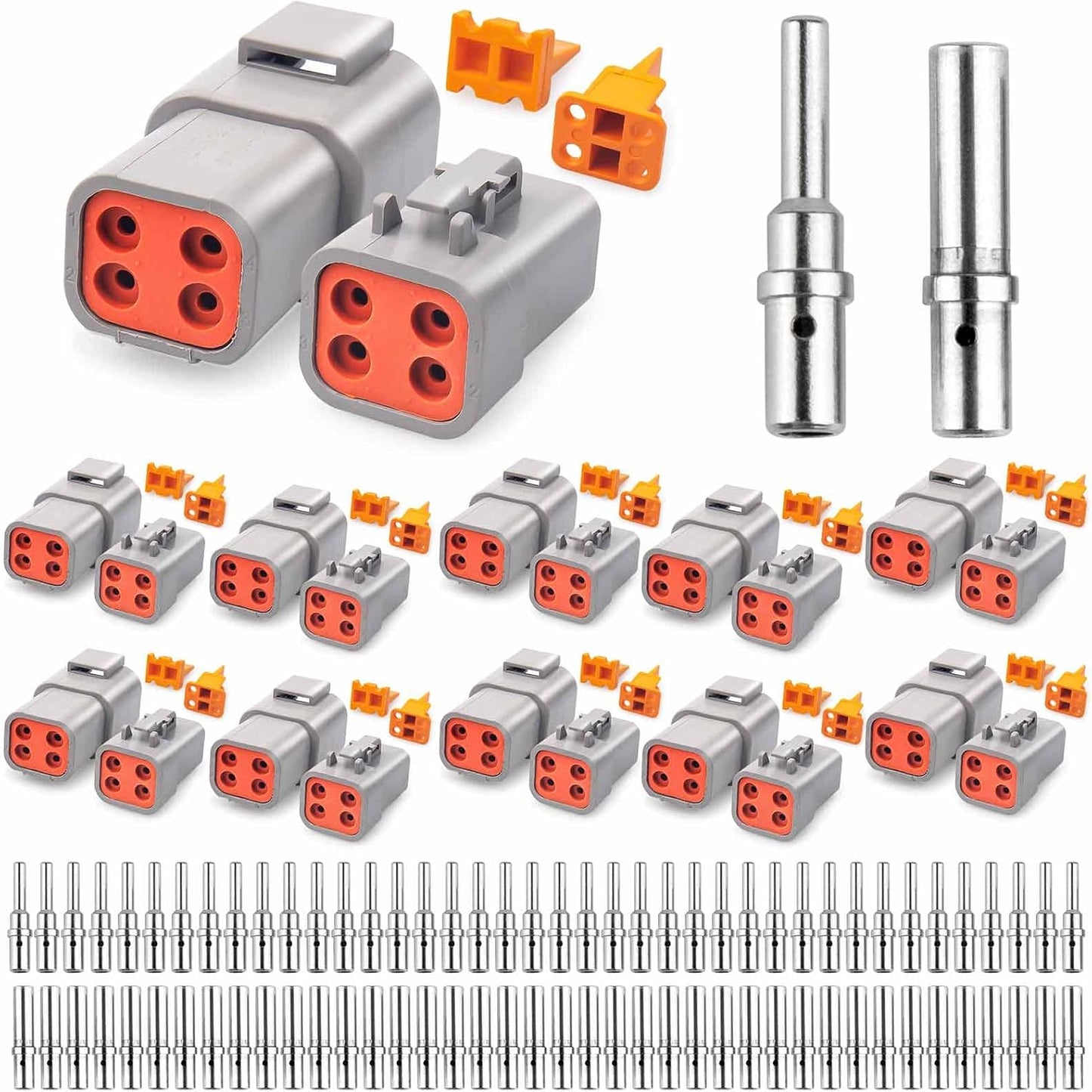 Kit conectores 4 pines 10 set 16-12 AWG impermeable