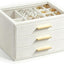 Estuche joyas 3 cajones poliuretano color blanco
