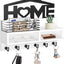Soporte llaves pared madera 6 ganchos blanco