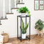 Soporte metal estante cuadrado moderno sala patio negro