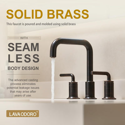 Grifo baño bronce frotado 8pulg 3 orificios latón