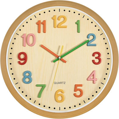 Reloj pared silencioso para niños 30.5cm números 3D