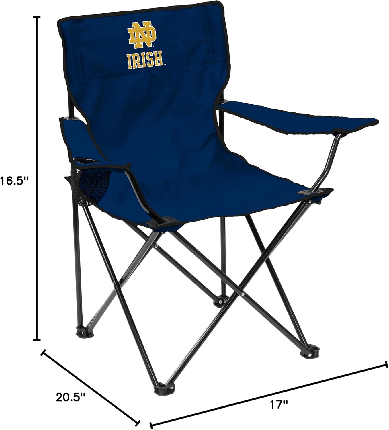 Silla plegable NCAA Quad con reposabrazos y portavasos