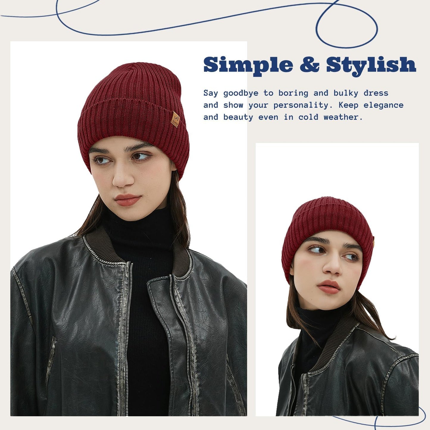 Gorro invierno punto forro polar impermeable resistente viento