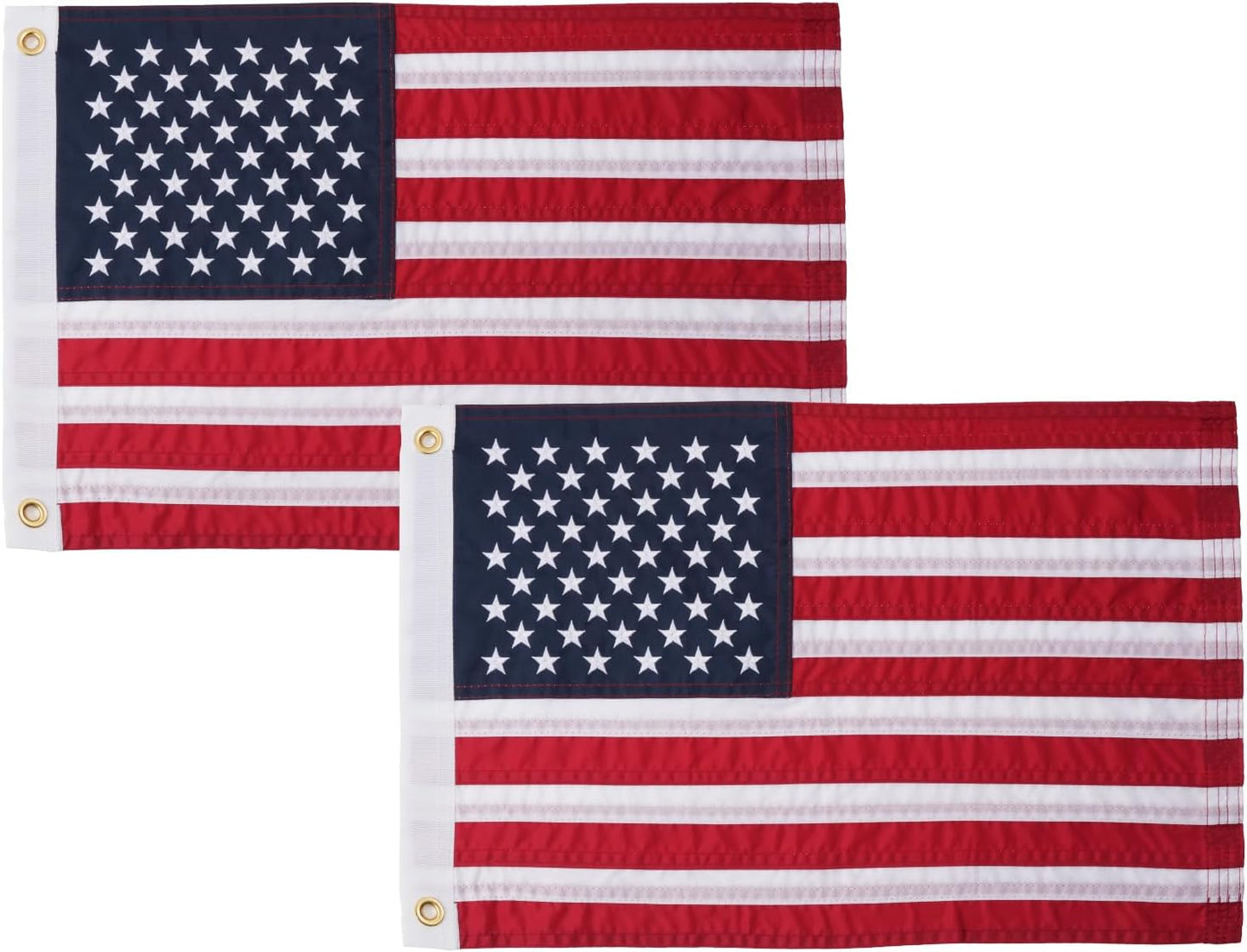 2 Banderas Barco 12x18" Estadounidenses con Estrellas