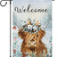 Bandera jardín invierno doble cara 12x18pulg vaca tierras altas