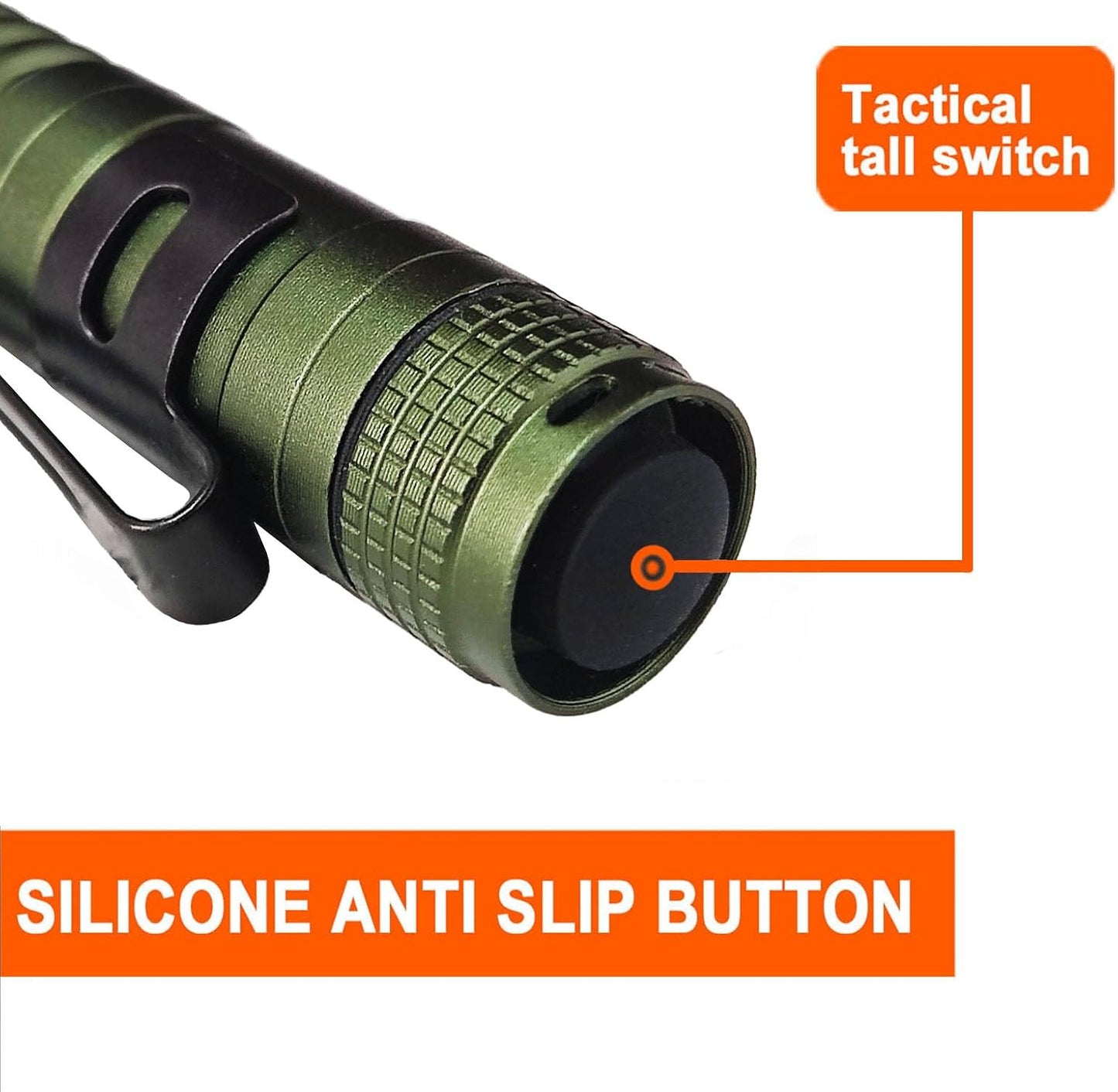 20 Linternas LED Impermeables de Bolsillo con Clip Grande Verde