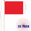 20 Banderas Mini Palo Madera 5x8pulg Colores Sólidos