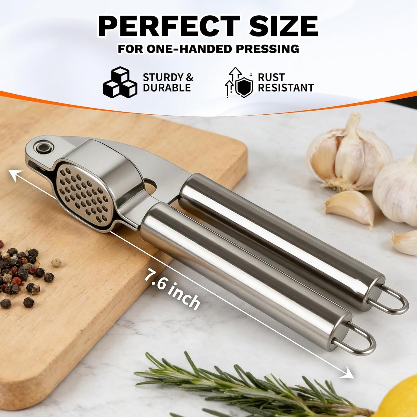 Prensa ajo acero inox ergonómica fácil de limpiar