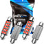 Bombillas LED C5W Rojo Festoon 2835 Chipsets 1.65pulg 4 Pzas