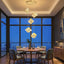 5 Luces Colgantes Cristal LED Dorado Comedor