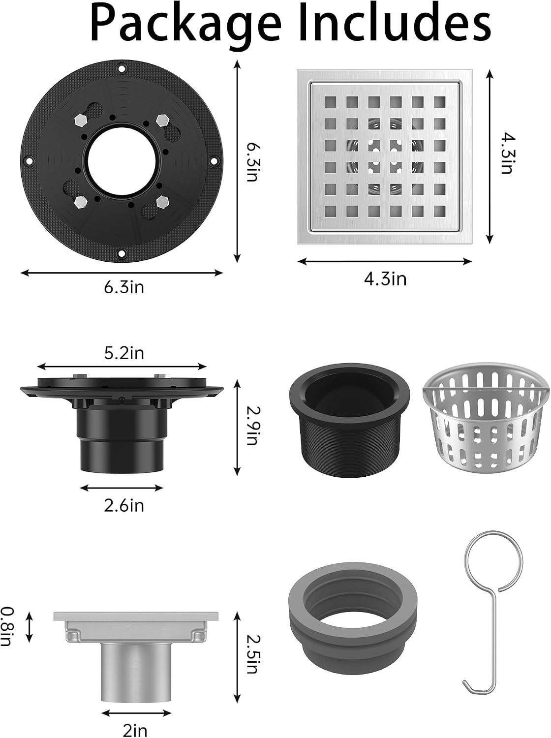 Drenaje ducha 4pulg acero inox niquel cepillado