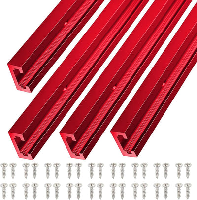 T Tracks aluminio 36pulg rojo pack 4 con accesorios universales