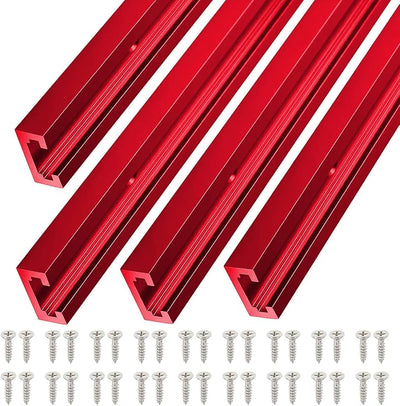 T Tracks aluminio 36pulg rojo pack 4 con accesorios universales