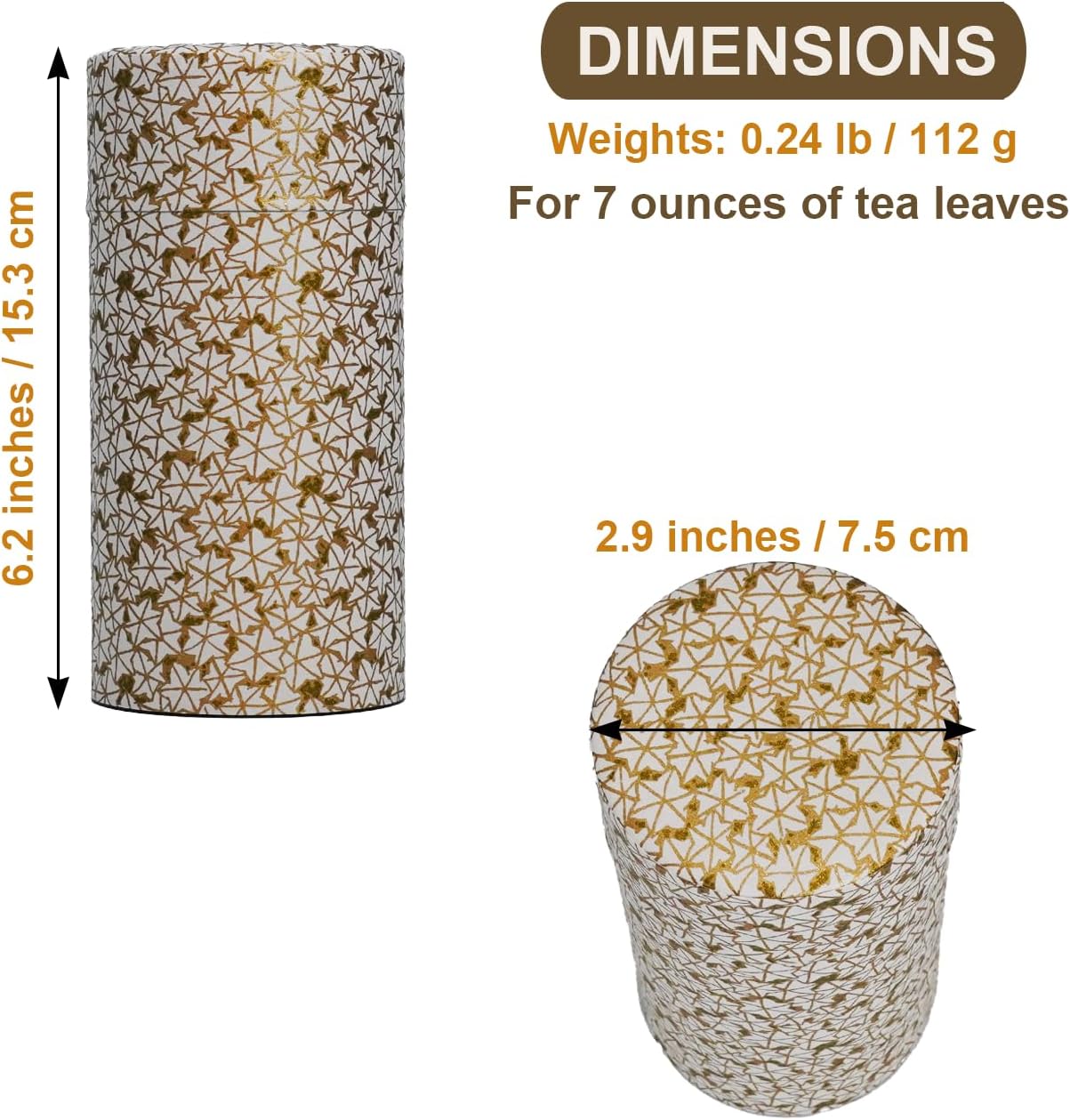 Bote té floral 7oz diseño yuzen hermético ceremonia té