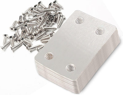 10 Placas Metal 2.4x1.5" Soporte Acero Inox para Muebles