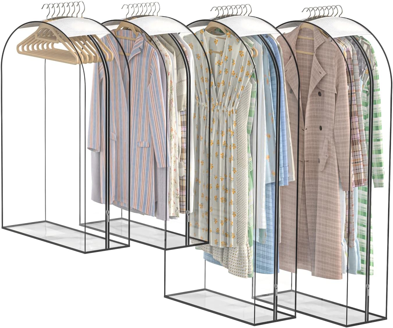 Bolsas colgar ropa transparentes 10pulg set 4 para armario