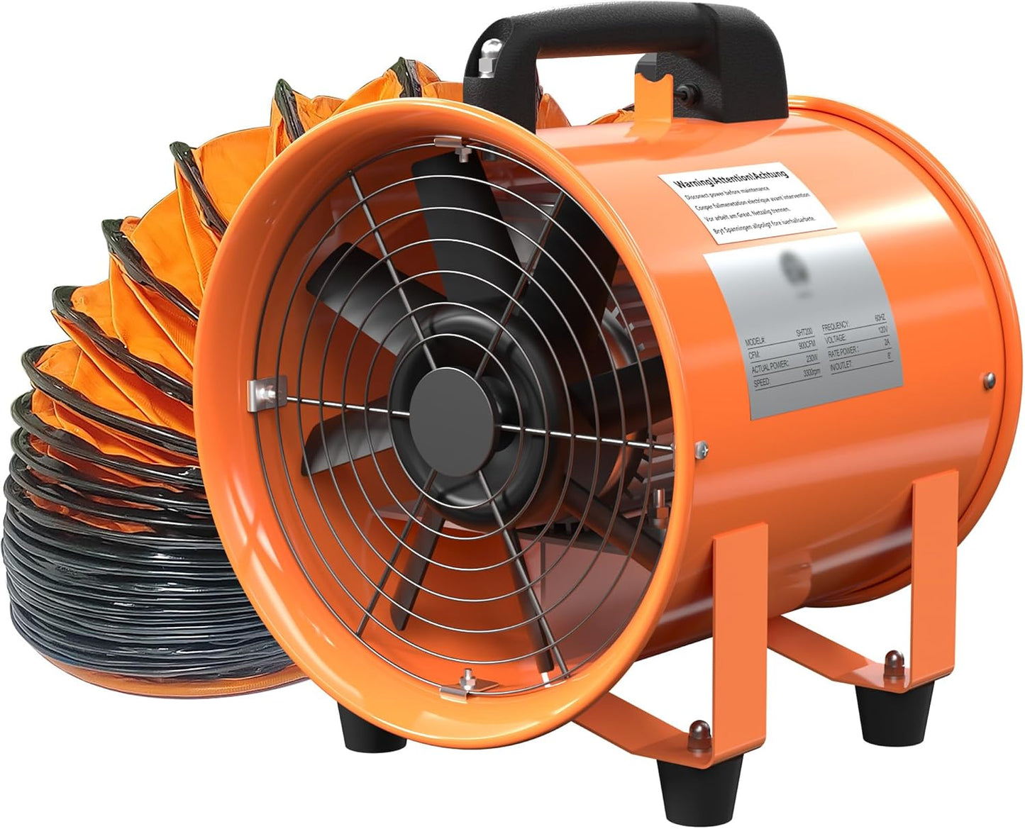 Ventilador industrial 8pulg 900CFM manguera 16.4ft