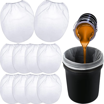 10 bolsas colador pintura 5gal malla fina elástica blanco