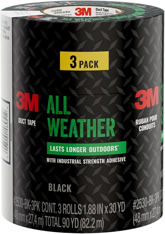 Cinta adhesiva negra 3M resistente UV agua 1.88pulg x30yardas
