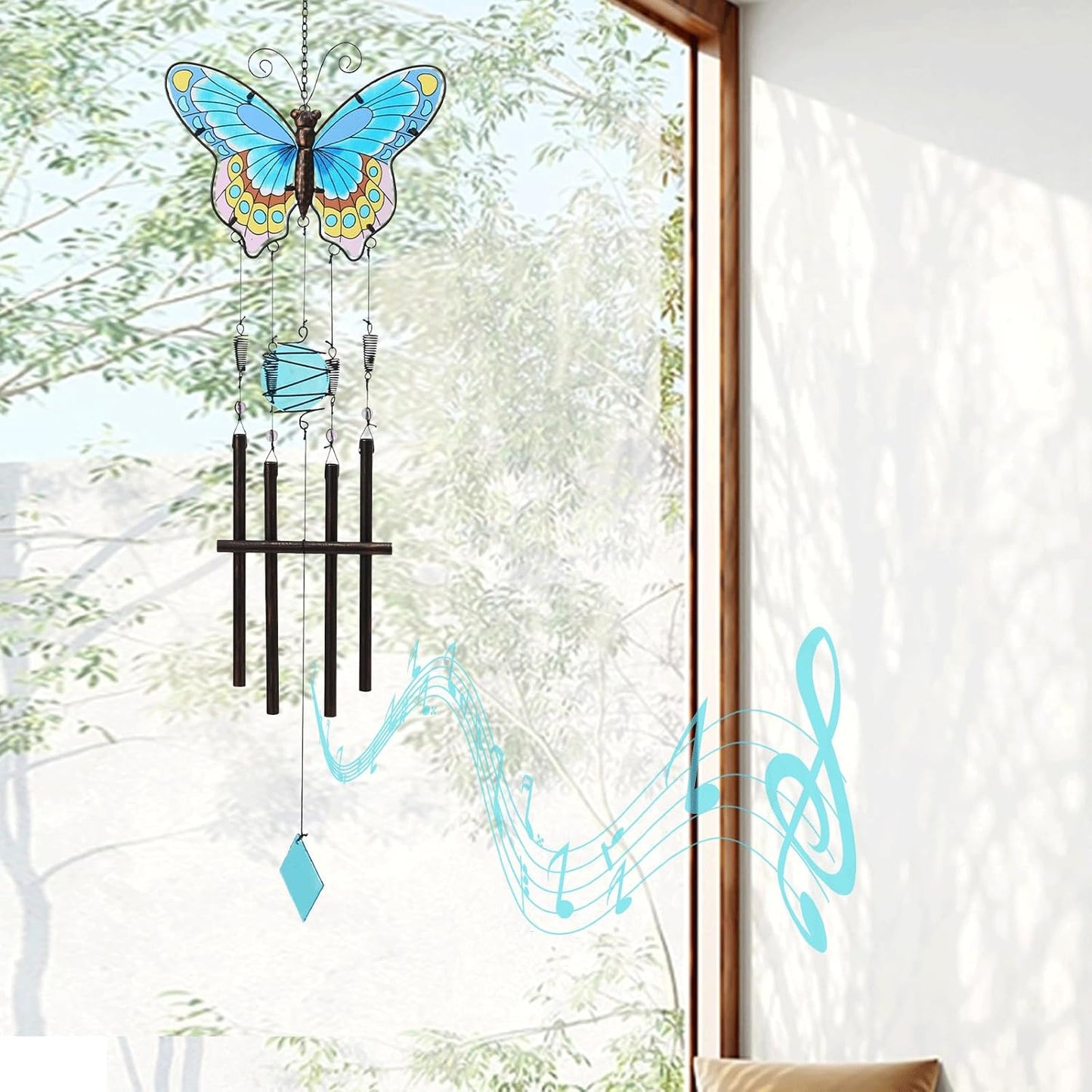 Campanillas de viento mariposa decoración exterior jardín