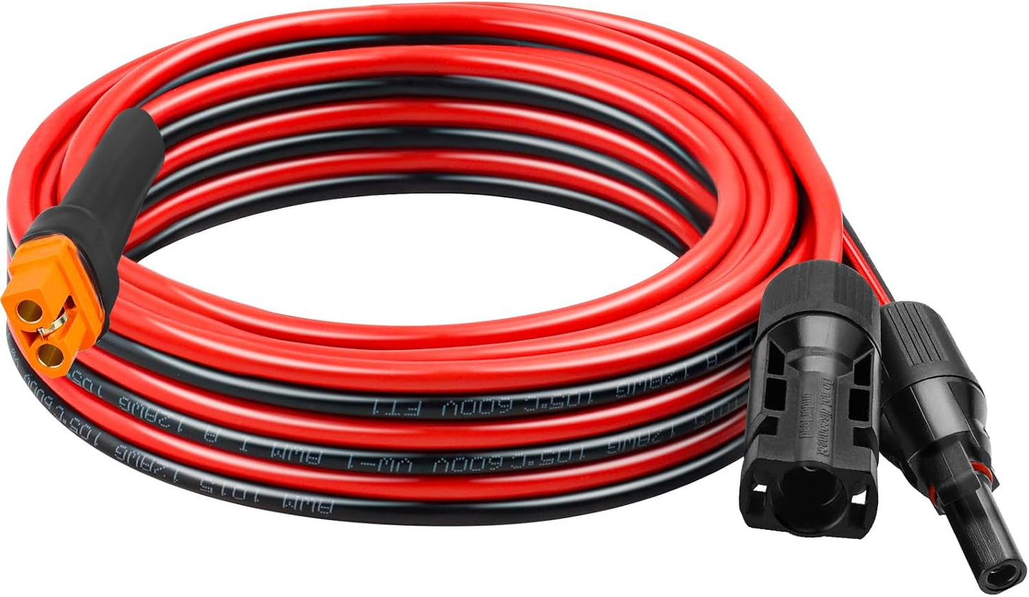 Cable extensión solar XT60i 12AWG cobre estañado 10ft