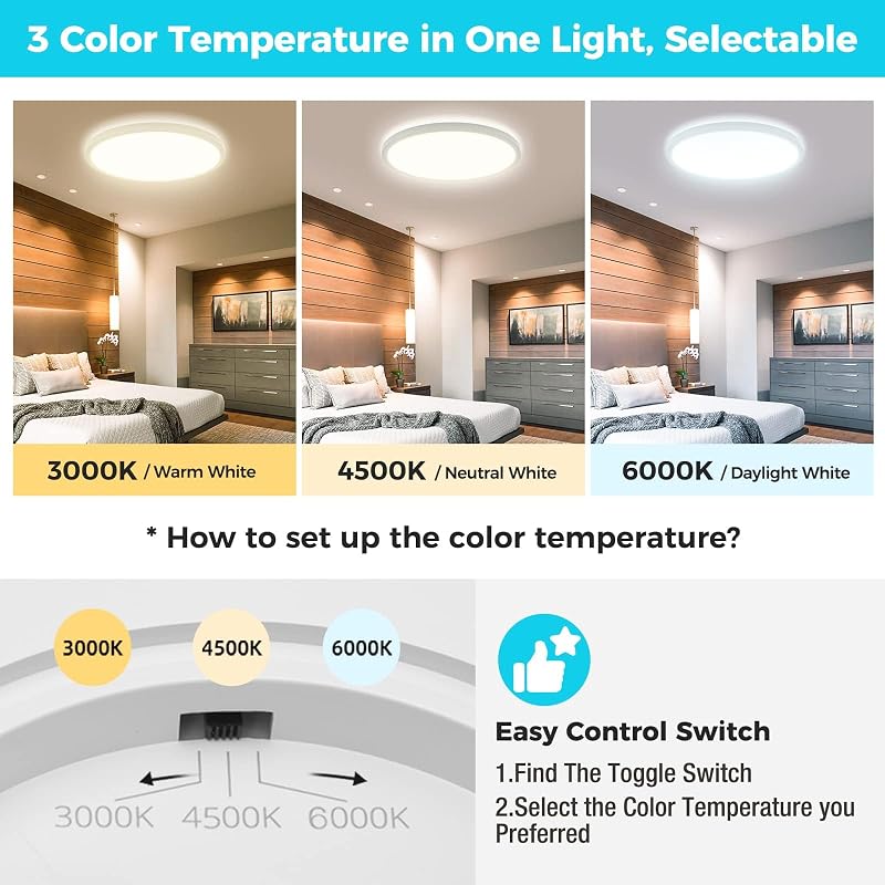 Lámpara Led Techo Empotrada 33cm 3 Colores 28W