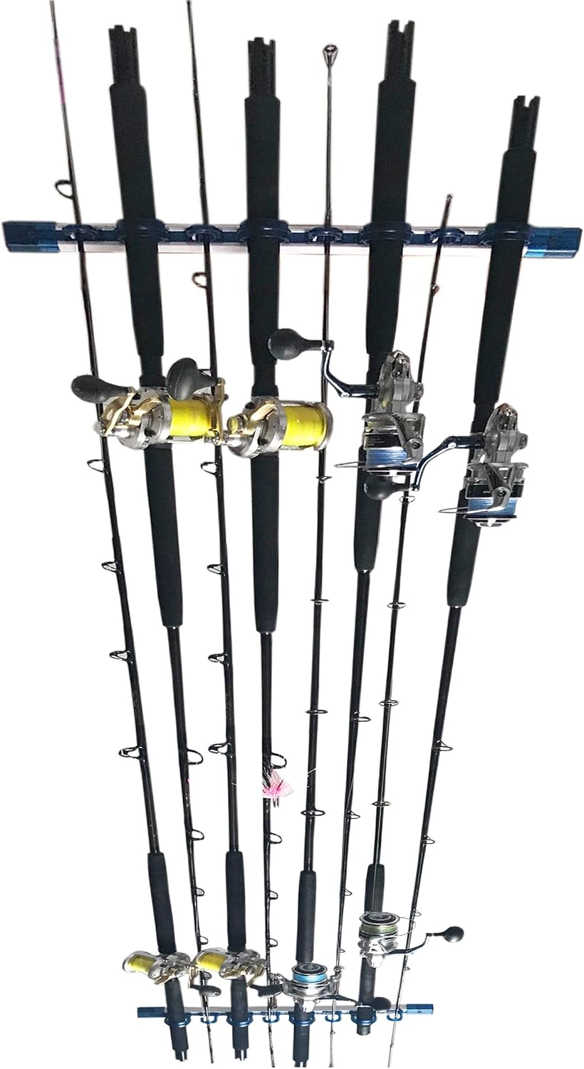 Soporte varillas pesca garaje pared vertical horizontal