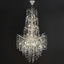 Candelabro cristal plateado H61'' para techos altos moderno