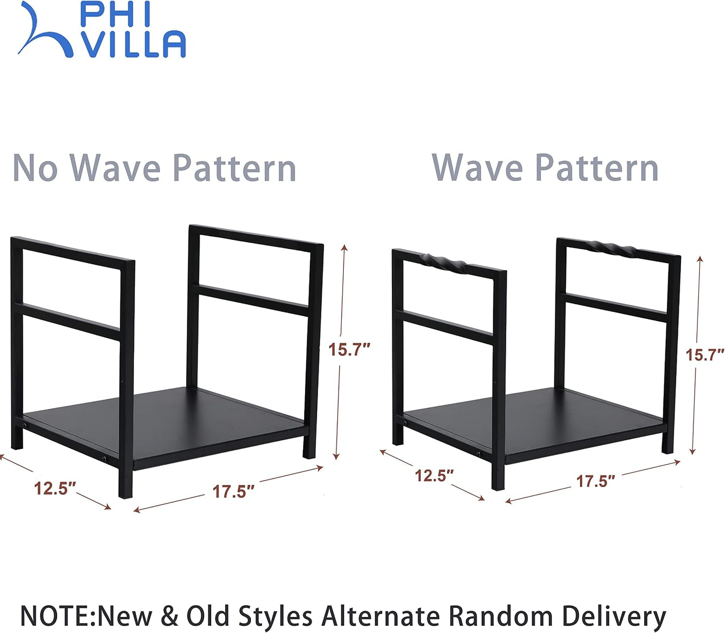 Bastidor leña 17pulg acero soporte estufa negro