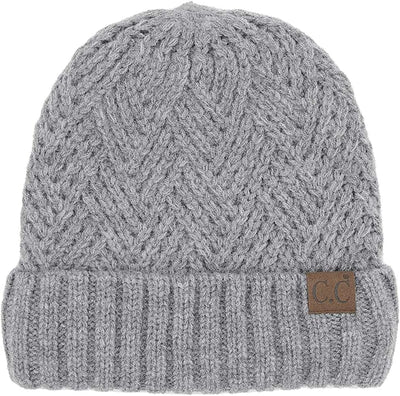 Gorro unisex punto trenzado elástico forro peluche