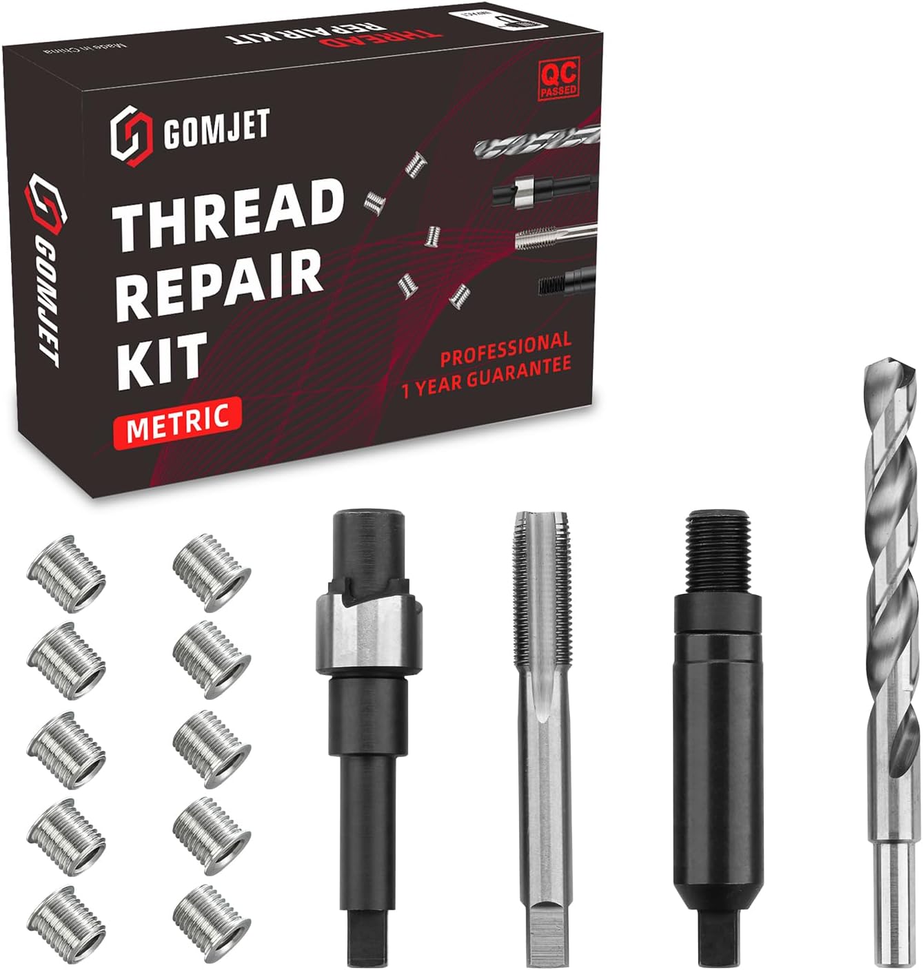 Kit reparación rosca métrica M12X1.25 acero inox 10 pzas
