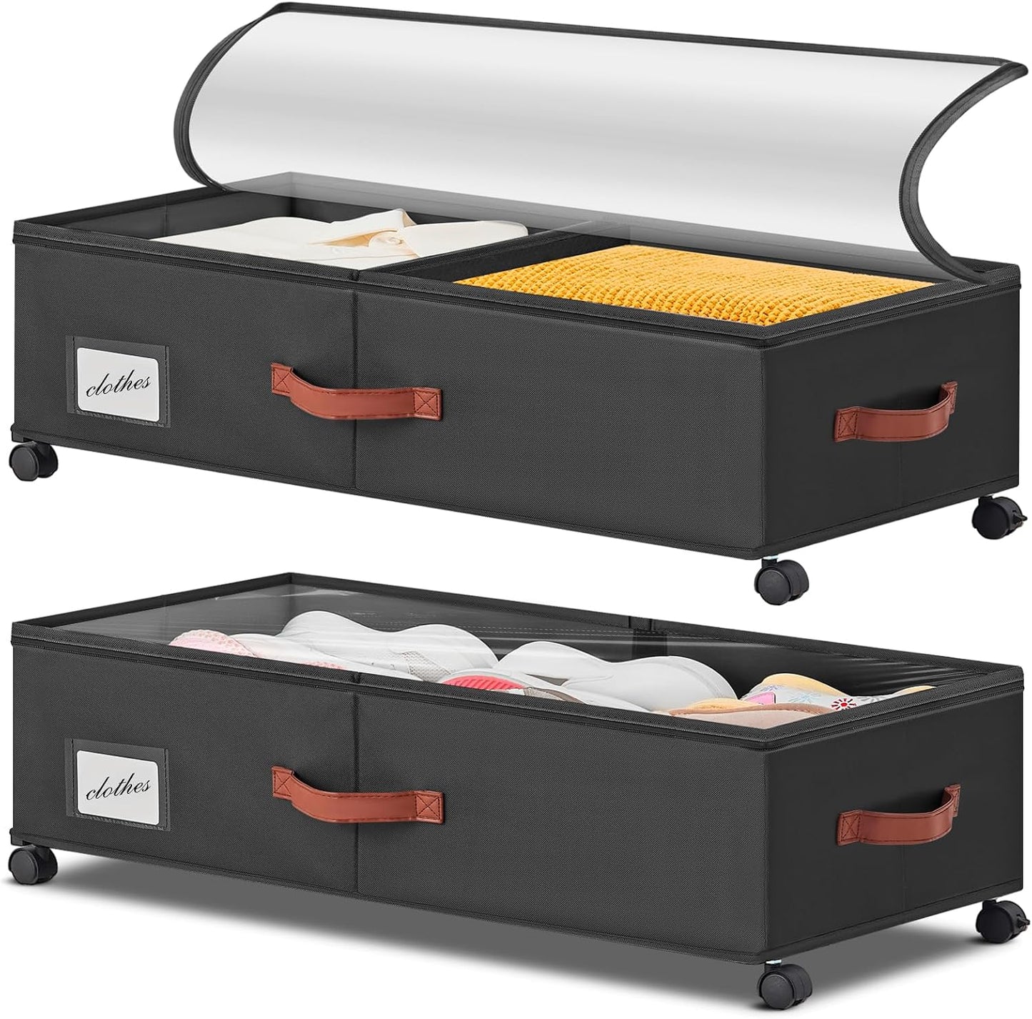 Contenedor bajo cama 9.5pulg 2pack zapatos ropa