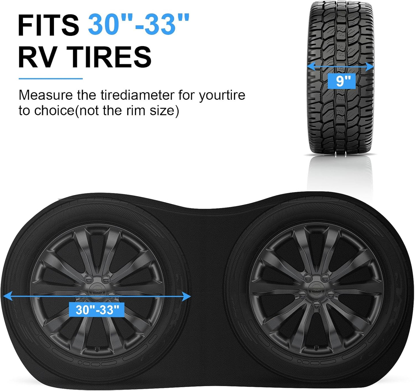 Fundas neumáticos autocaravana doble eje 30-33" negras