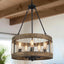Candelabro de madera 5 luces para comedor y sala