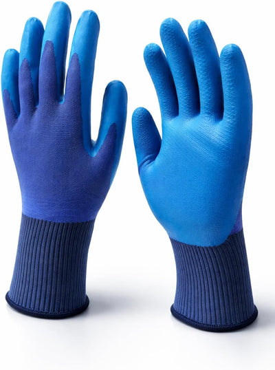 Guantes látex poliéster antideslizante paquete 12 pares grande
