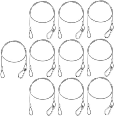 Cables seguridad luces escenario 31.5pulg acero inox 10pzas plateado
