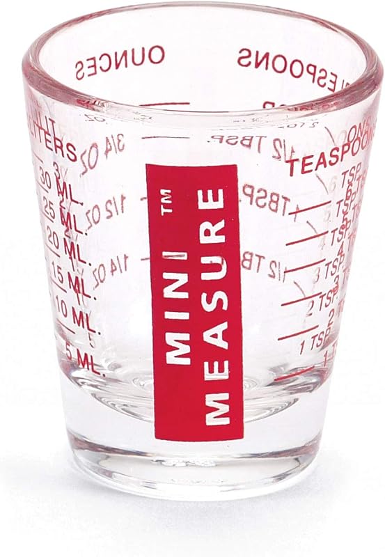 Vaso medidor vidrio 26 medidas para té y alimentos secos Rojo