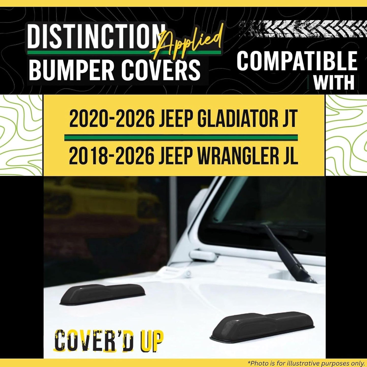 Cubierta parachoques capó Jeep Wrangler JL/Gladiator negro