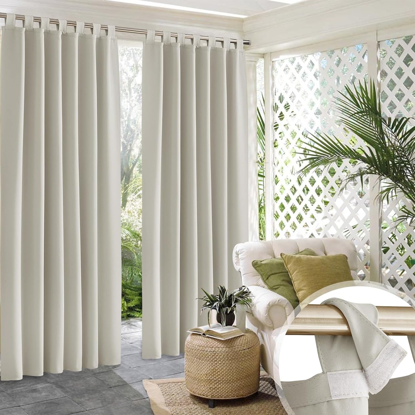 2 Cortinas exteriores adhesivas impermeables